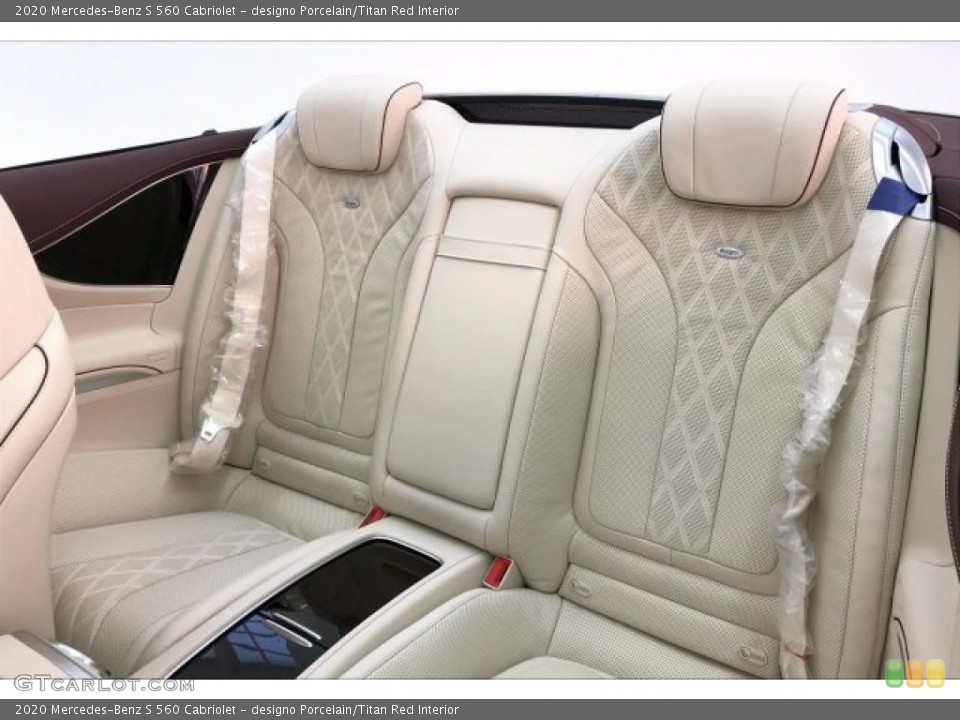 designo Porcelain/Titan Red Interior Rear Seat for the 2020 Mercedes-Benz S 560 Cabriolet #136132796