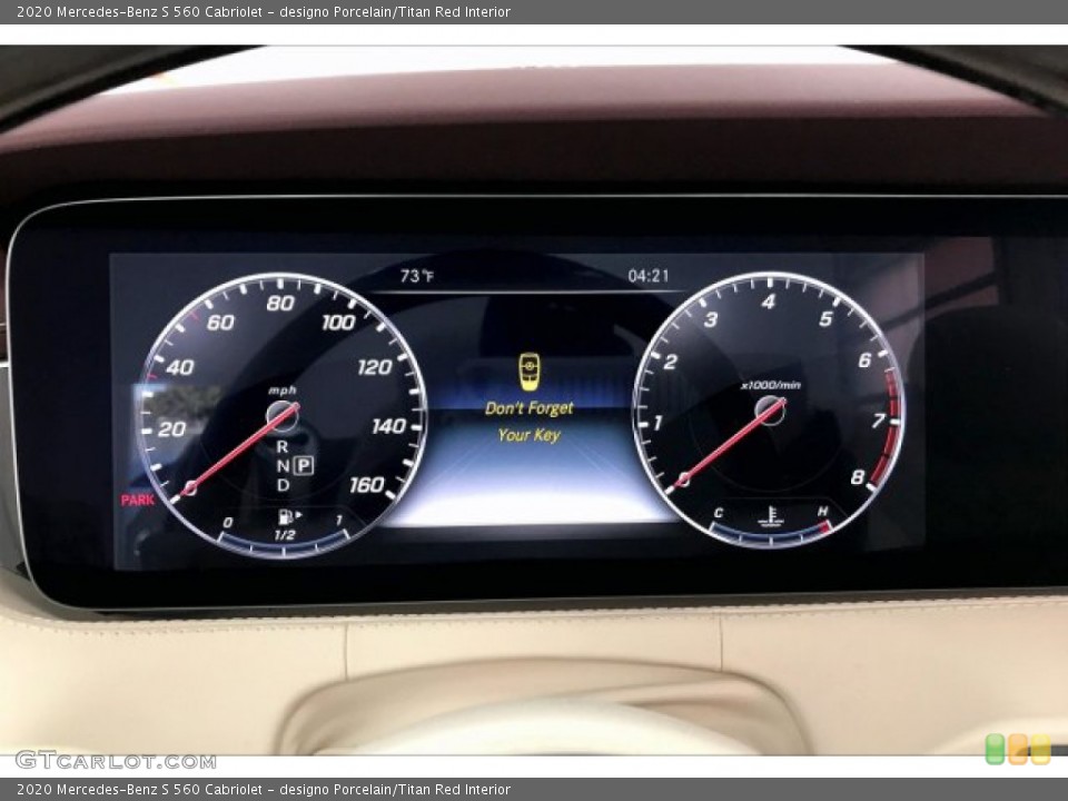 designo Porcelain/Titan Red Interior Gauges for the 2020 Mercedes-Benz S 560 Cabriolet #136132904