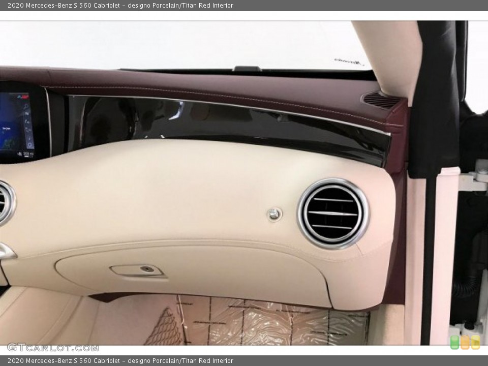 designo Porcelain/Titan Red Interior Dashboard for the 2020 Mercedes-Benz S 560 Cabriolet #136133051