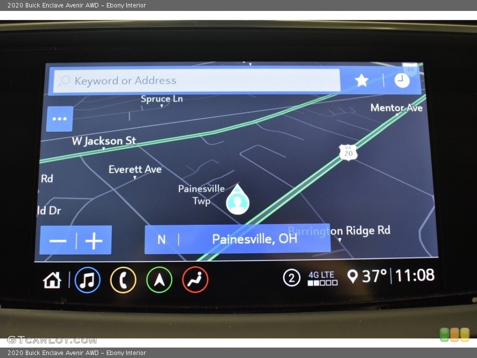 Ebony Interior Navigation for the 2020 Buick Enclave Avenir AWD #136137434