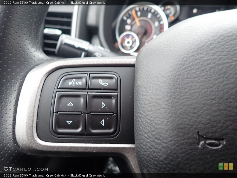 Black/Diesel Gray Interior Steering Wheel for the 2019 Ram 3500 Tradesman Crew Cab 4x4 #136138052