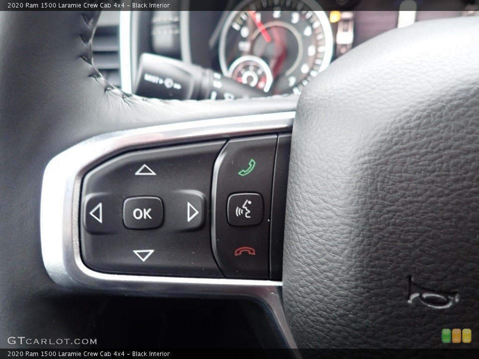 Black Interior Steering Wheel for the 2020 Ram 1500 Laramie Crew Cab 4x4 #136142522