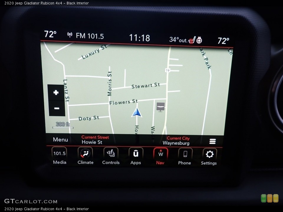 Black Interior Navigation for the 2020 Jeep Gladiator Rubicon 4x4 #136142768