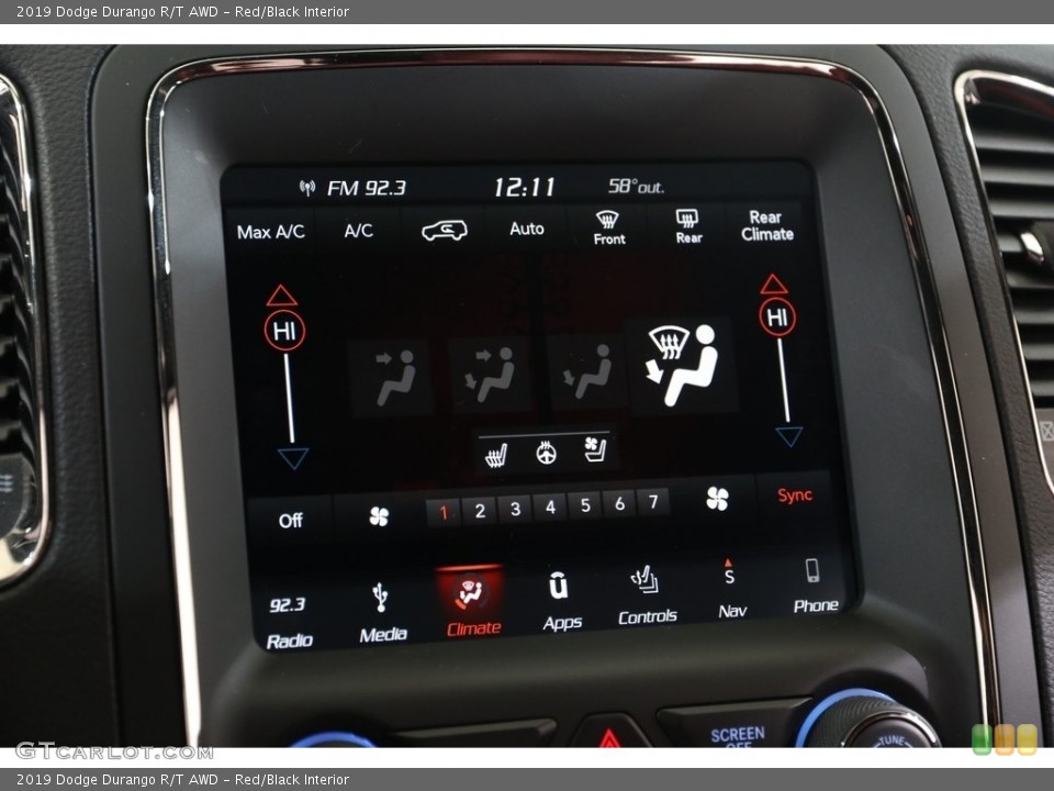 Red/Black Interior Controls for the 2019 Dodge Durango R/T AWD #136149682