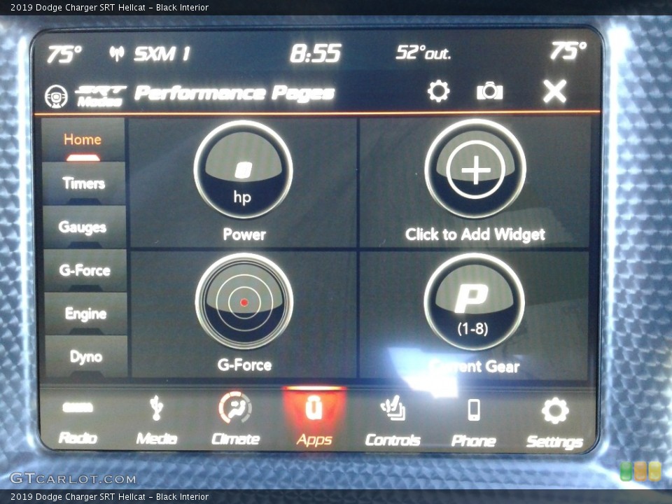 Black Interior Controls for the 2019 Dodge Charger SRT Hellcat #136151163