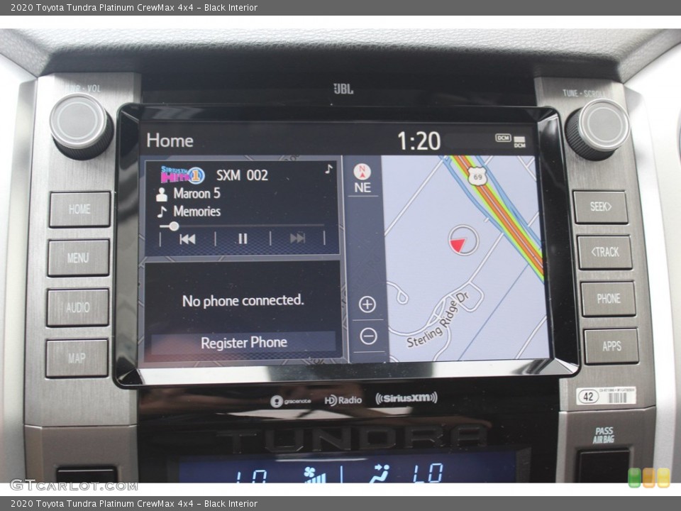 Black Interior Navigation for the 2020 Toyota Tundra Platinum CrewMax 4x4 #136168976