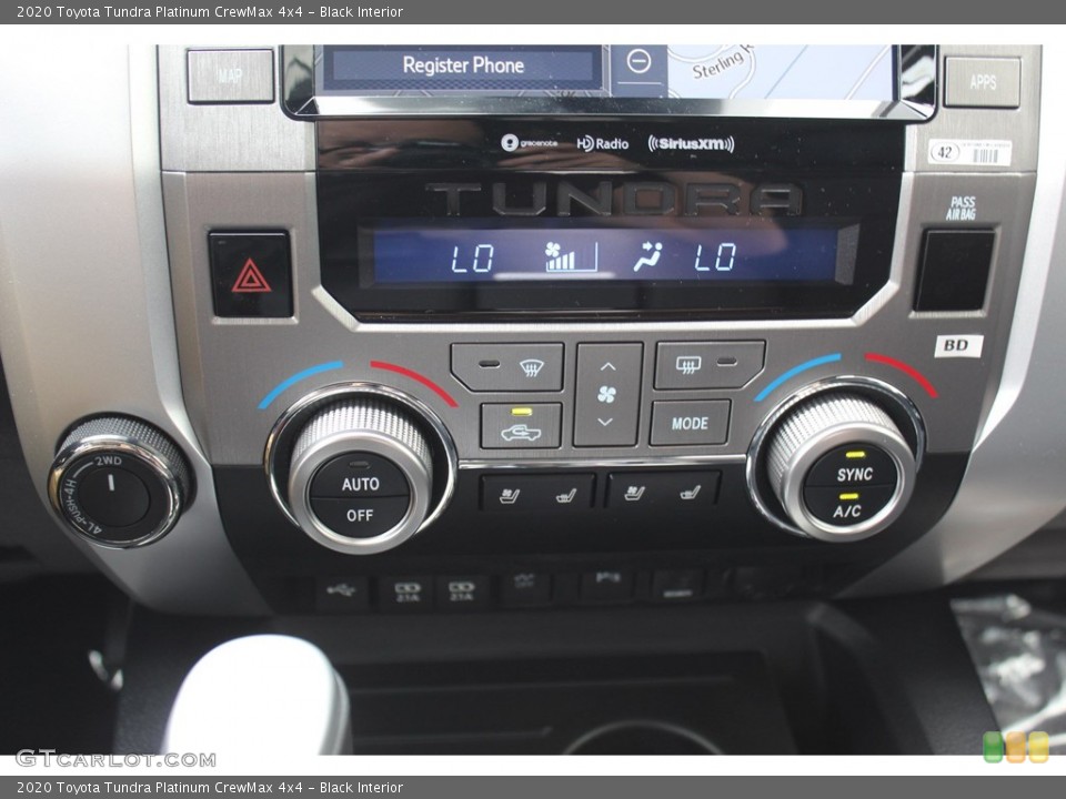 Black Interior Controls for the 2020 Toyota Tundra Platinum CrewMax 4x4 #136169000