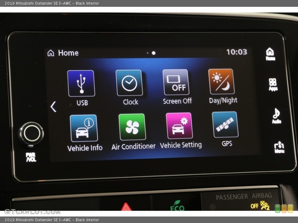 Black Interior Controls for the 2019 Mitsubishi Outlander SE S-AWC #136172207