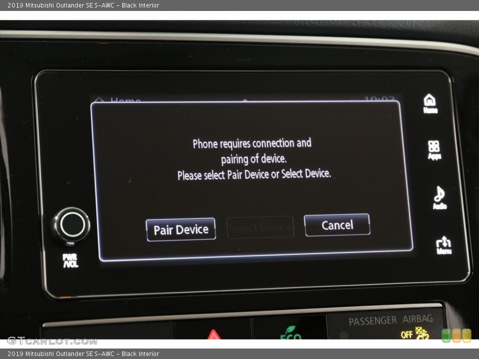Black Interior Controls for the 2019 Mitsubishi Outlander SE S-AWC #136172240