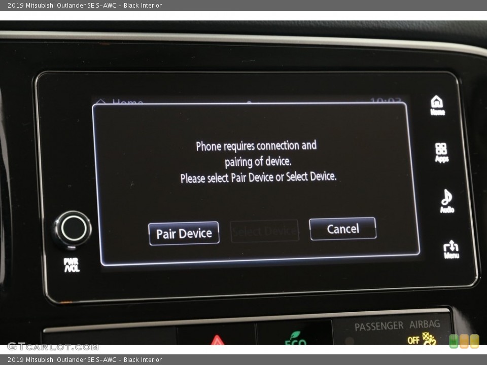 Black Interior Controls for the 2019 Mitsubishi Outlander SE S-AWC #136172240