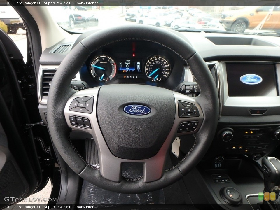 Ebony Interior Steering Wheel for the 2019 Ford Ranger XLT SuperCrew 4x4 #136177489