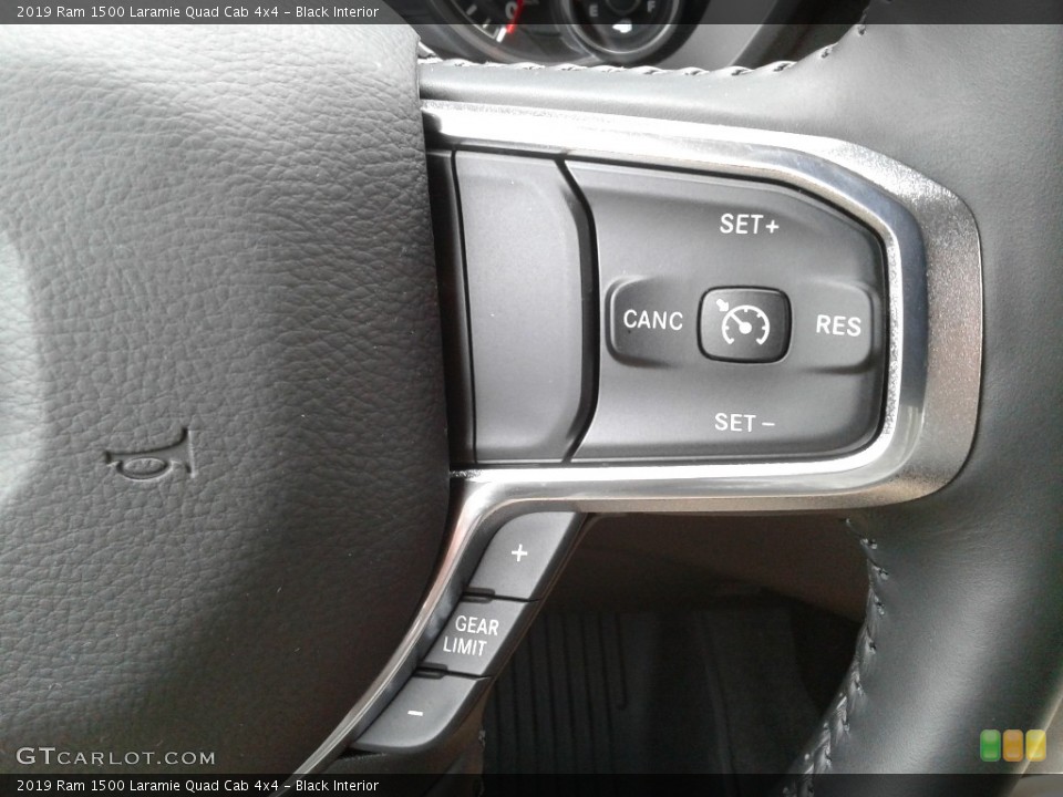Black Interior Steering Wheel for the 2019 Ram 1500 Laramie Quad Cab 4x4 #136180909