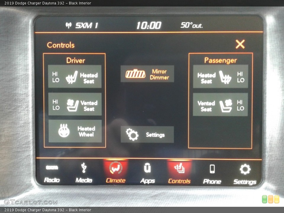 Black Interior Controls for the 2019 Dodge Charger Daytona 392 #136183056