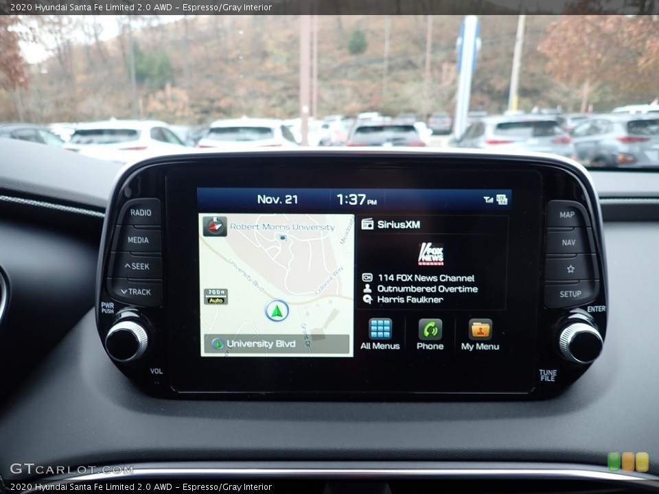 Espresso/Gray Interior Navigation for the 2020 Hyundai Santa Fe Limited 2.0 AWD #136183303