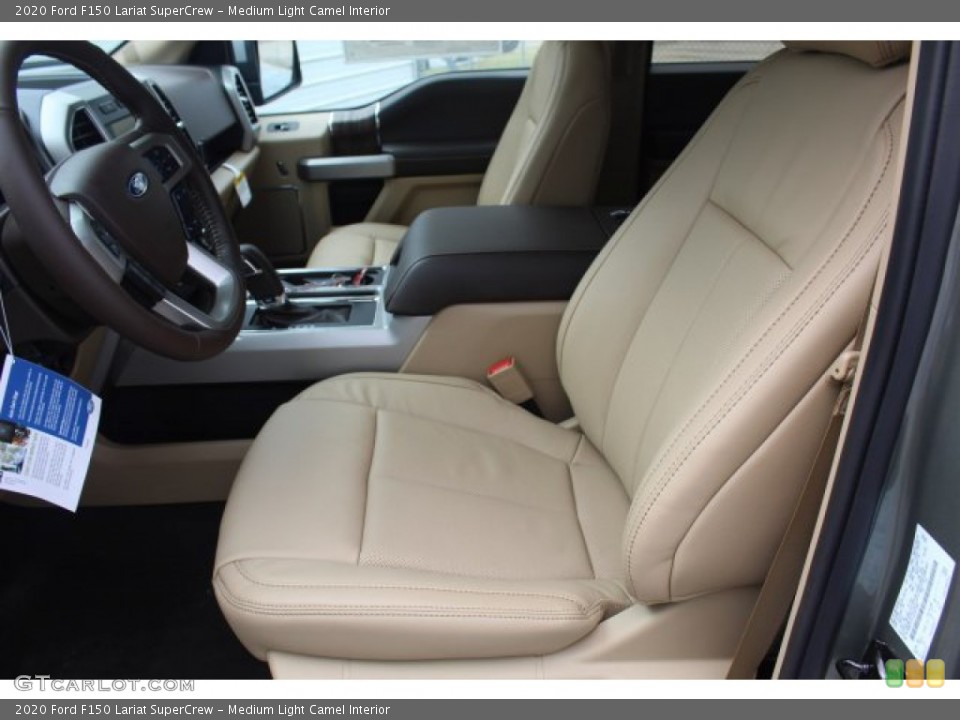 Medium Light Camel Interior Front Seat for the 2020 Ford F150 Lariat SuperCrew #136224137