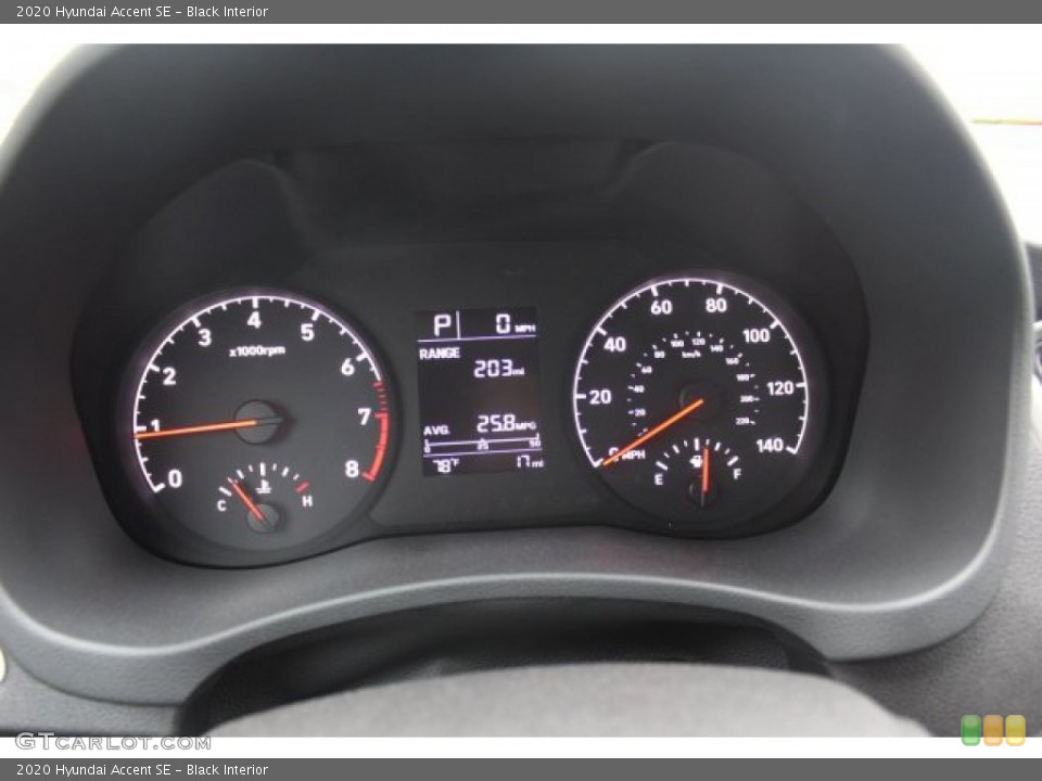 Black Interior Gauges for the 2020 Hyundai Accent SE #136226048