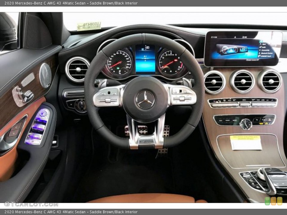 Saddle Brown/Black Interior Dashboard for the 2020 Mercedes-Benz C AMG 43 4Matic Sedan #136230161