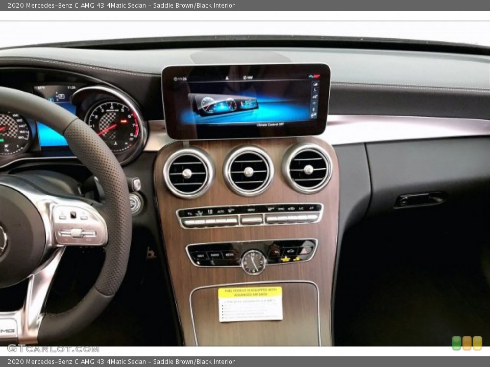 Saddle Brown/Black Interior Controls for the 2020 Mercedes-Benz C AMG 43 4Matic Sedan #136230173