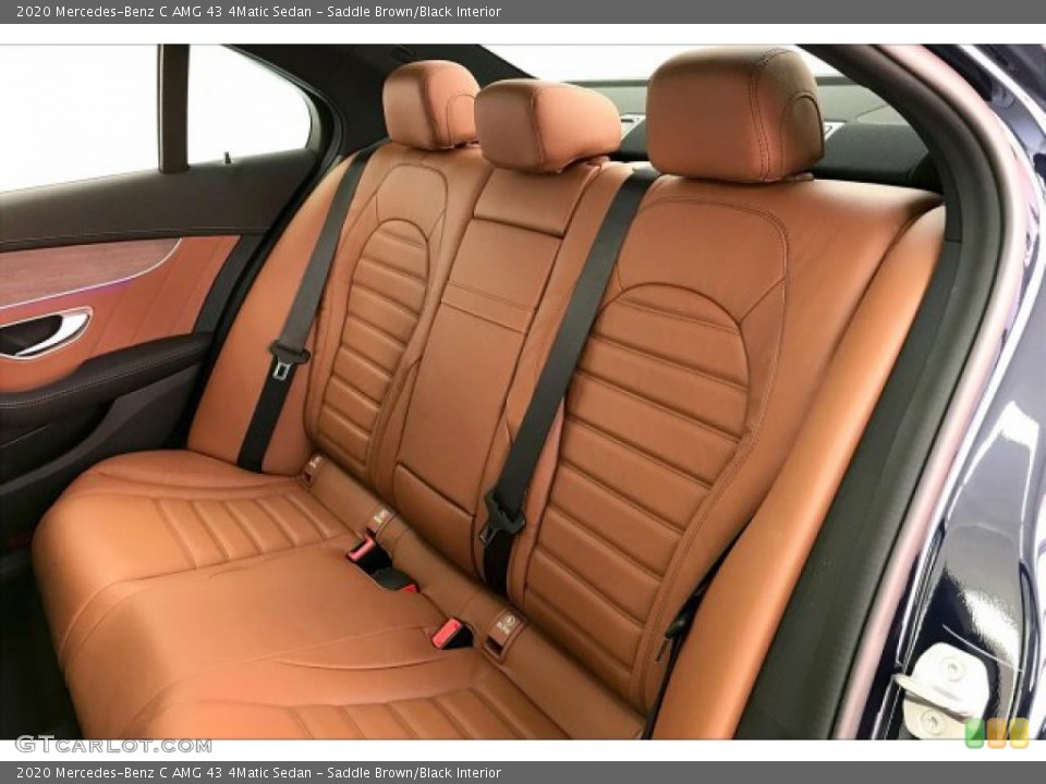 Saddle Brown/Black Interior Rear Seat for the 2020 Mercedes-Benz C AMG 43 4Matic Sedan #136230398