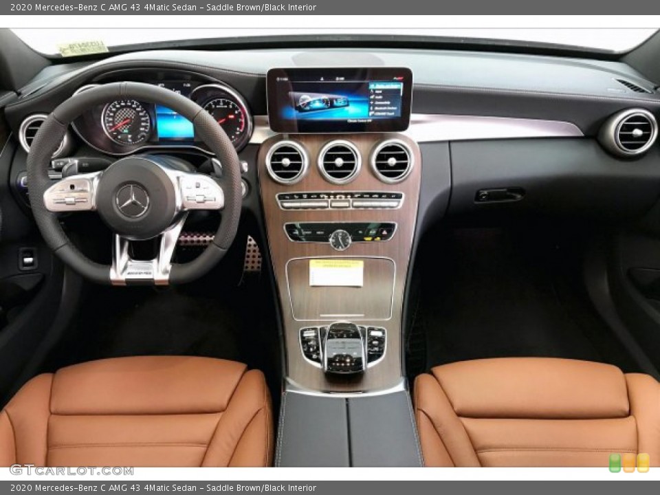 Saddle Brown/Black Interior Dashboard for the 2020 Mercedes-Benz C AMG 43 4Matic Sedan #136230431