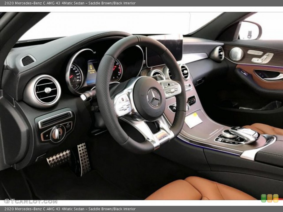Saddle Brown/Black Interior Controls for the 2020 Mercedes-Benz C AMG 43 4Matic Sedan #136230521