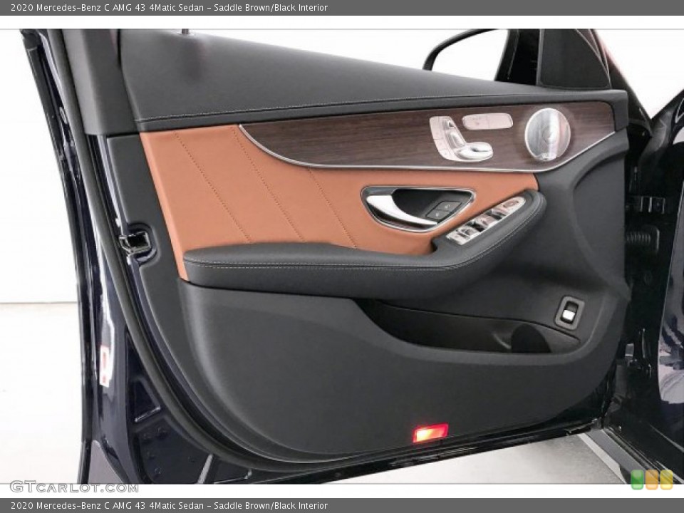 Saddle Brown/Black Interior Door Panel for the 2020 Mercedes-Benz C AMG 43 4Matic Sedan #136230599