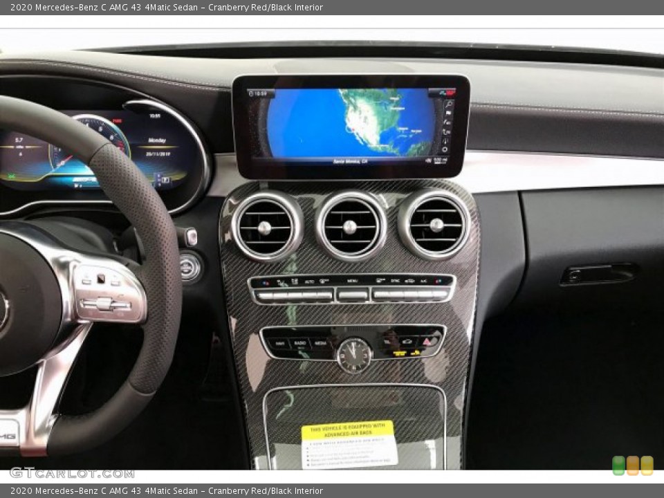 Cranberry Red/Black Interior Controls for the 2020 Mercedes-Benz C AMG 43 4Matic Sedan #136230860