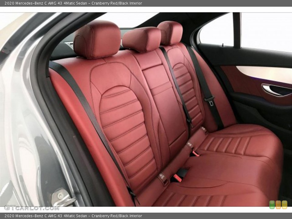Cranberry Red/Black Interior Rear Seat for the 2020 Mercedes-Benz C AMG 43 4Matic Sedan #136231055