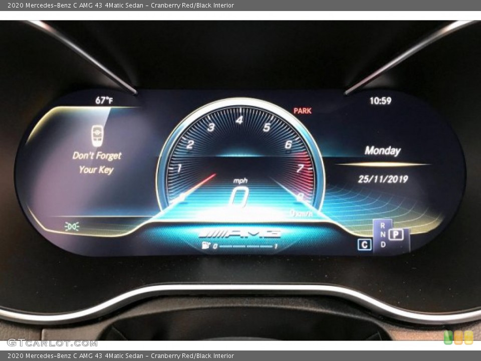 Cranberry Red/Black Interior Gauges for the 2020 Mercedes-Benz C AMG 43 4Matic Sedan #136231241