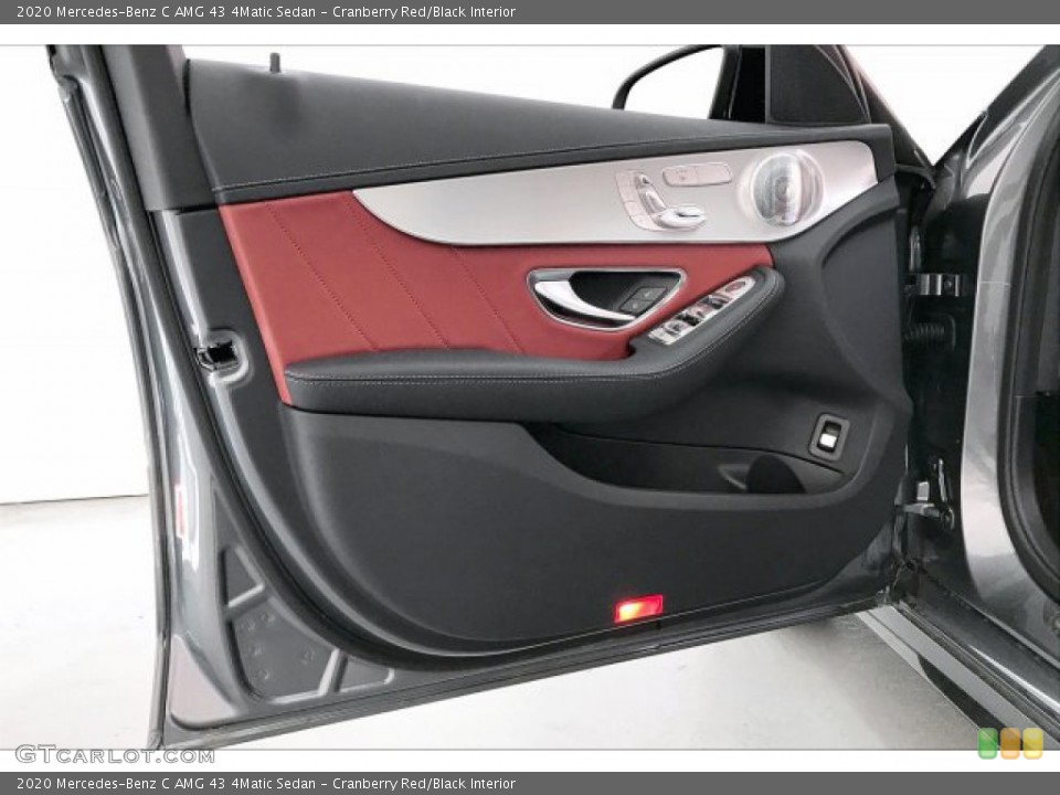 Cranberry Red/Black Interior Door Panel for the 2020 Mercedes-Benz C AMG 43 4Matic Sedan #136231334