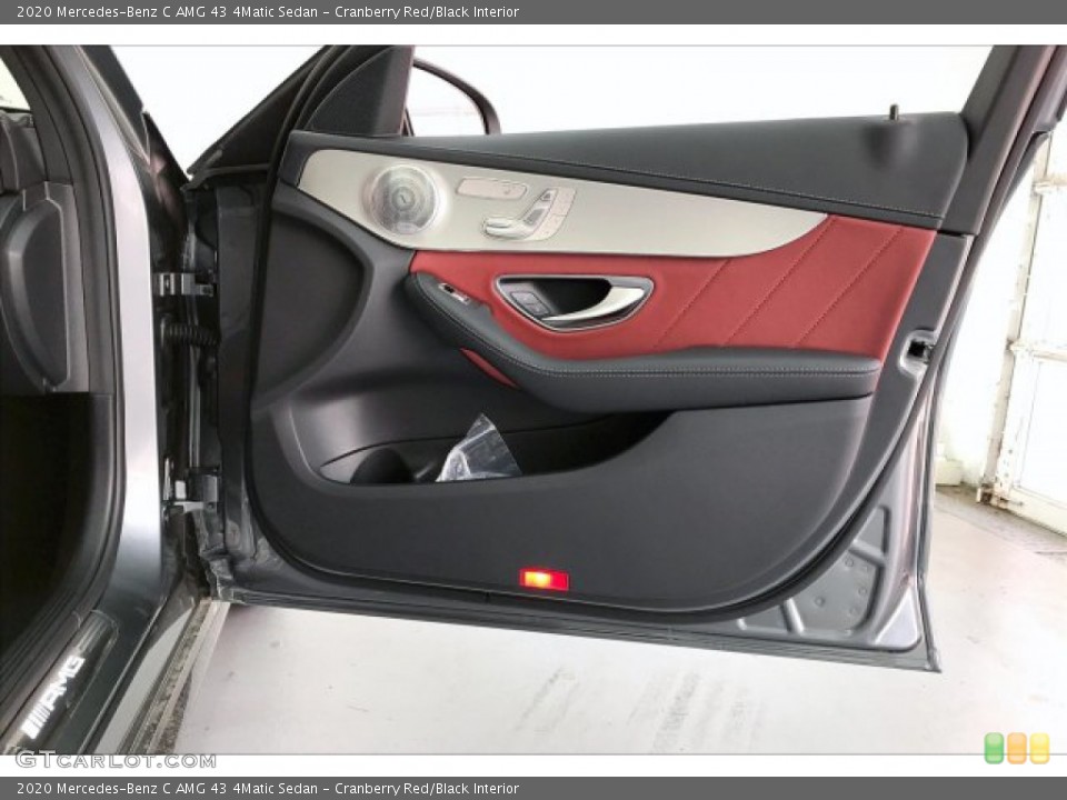 Cranberry Red/Black Interior Door Panel for the 2020 Mercedes-Benz C AMG 43 4Matic Sedan #136231406