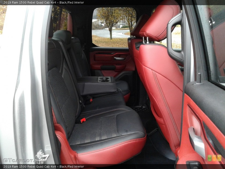 Black/Red Interior Rear Seat for the 2019 Ram 1500 Rebel Quad Cab 4x4 #136234106
