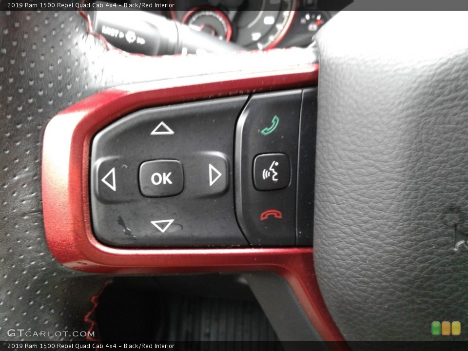 Black/Red Interior Steering Wheel for the 2019 Ram 1500 Rebel Quad Cab 4x4 #136234190
