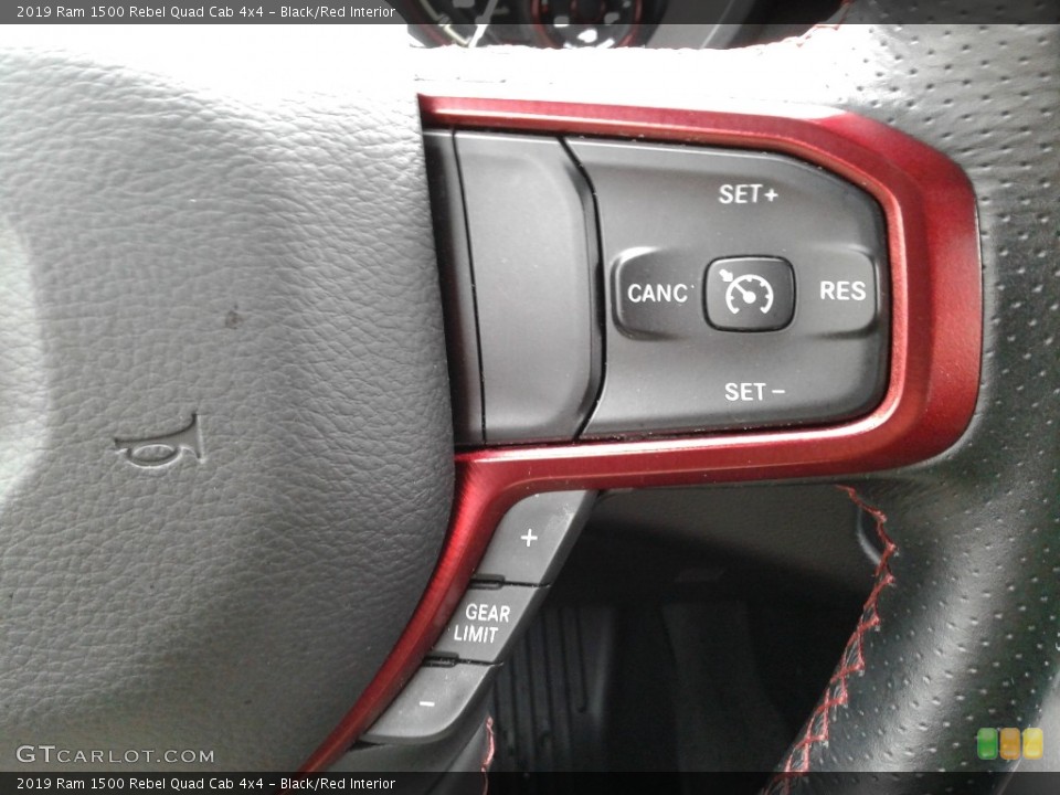 Black/Red Interior Steering Wheel for the 2019 Ram 1500 Rebel Quad Cab 4x4 #136234222