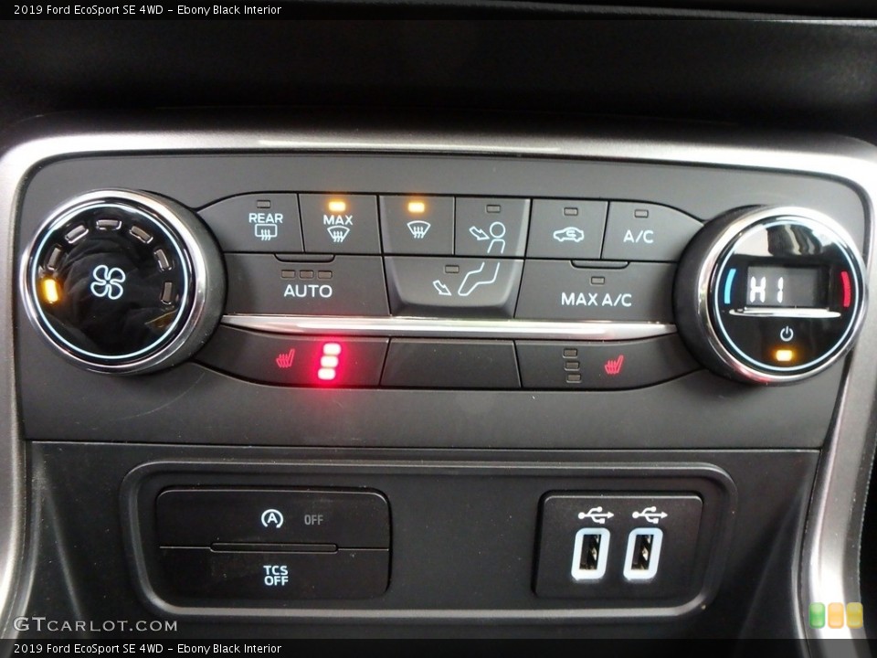 Ebony Black Interior Controls for the 2019 Ford EcoSport SE 4WD #136235021