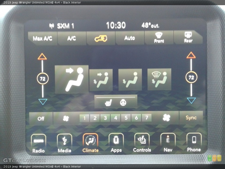 Black Interior Controls for the 2019 Jeep Wrangler Unlimited MOAB 4x4 #136236098