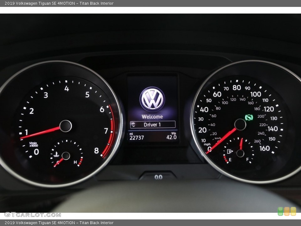 Titan Black Interior Gauges for the 2019 Volkswagen Tiguan SE 4MOTION #136238132