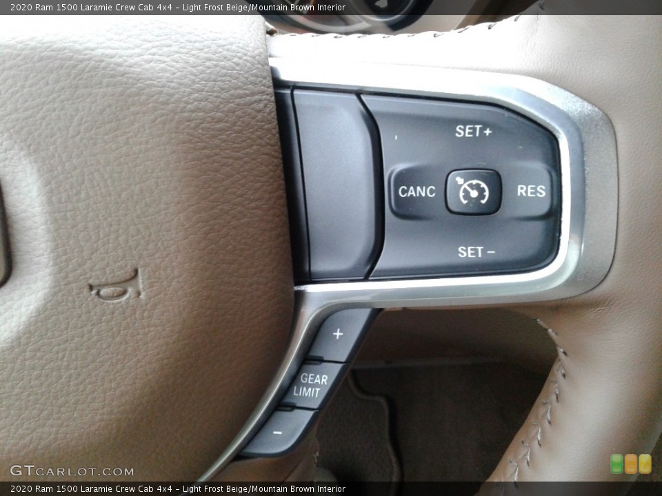 Light Frost Beige/Mountain Brown Interior Steering Wheel for the 2020 Ram 1500 Laramie Crew Cab 4x4 #136242221