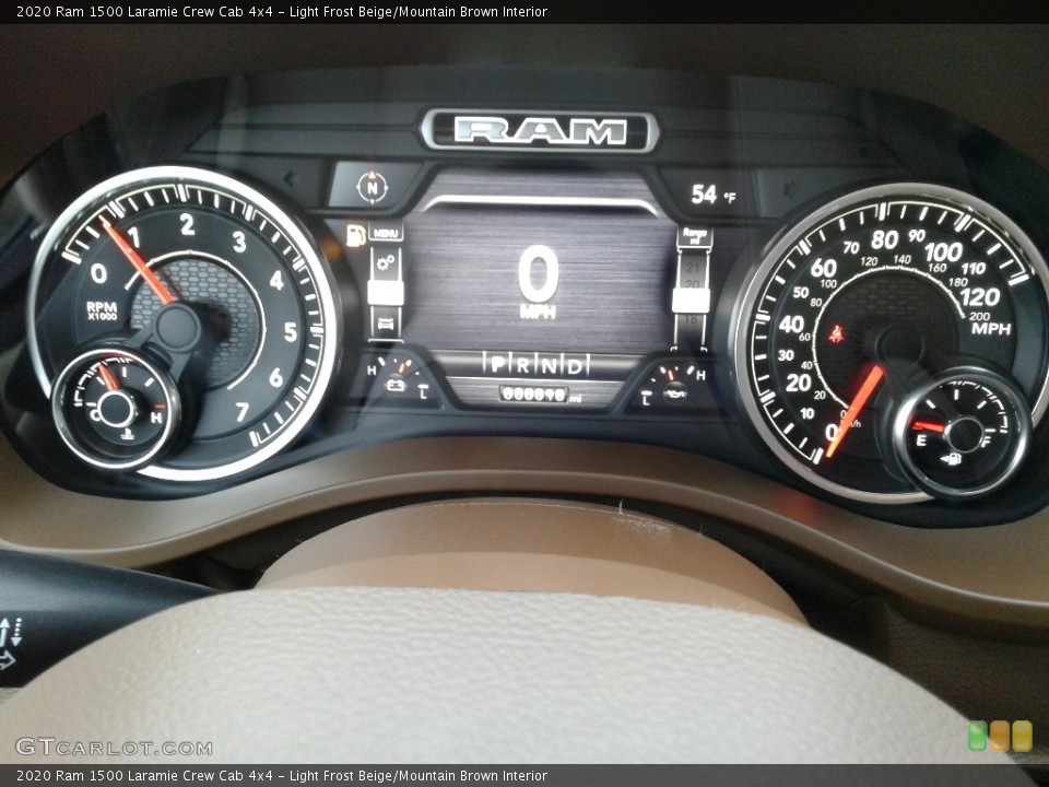 Light Frost Beige/Mountain Brown Interior Gauges for the 2020 Ram 1500 Laramie Crew Cab 4x4 #136242239