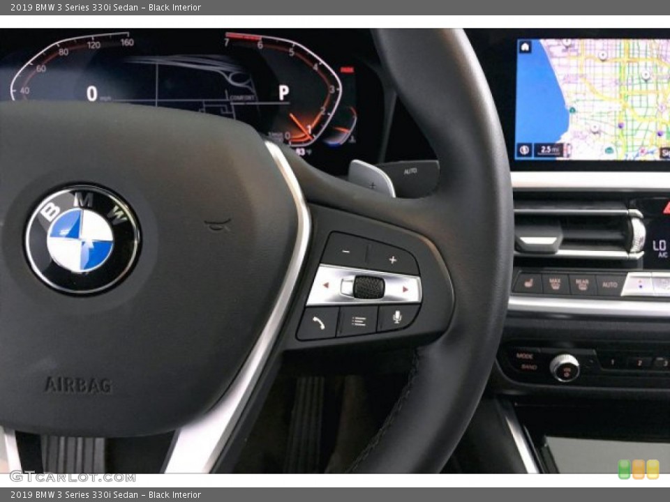 Black Interior Steering Wheel for the 2019 BMW 3 Series 330i Sedan #136242305