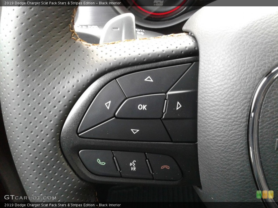 Black Interior Steering Wheel for the 2019 Dodge Charger Scat Pack Stars & Stripes Edition #136255384
