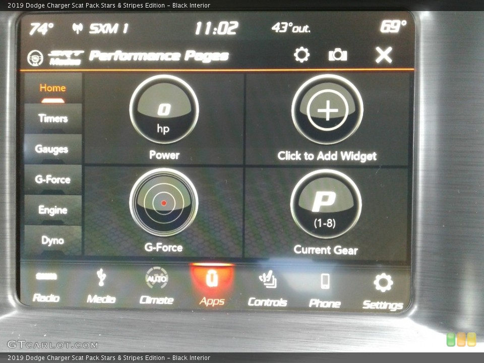 Black Interior Controls for the 2019 Dodge Charger Scat Pack Stars & Stripes Edition #136255600