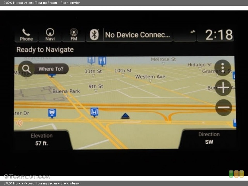 Black Interior Navigation for the 2020 Honda Accord Touring Sedan #136265387
