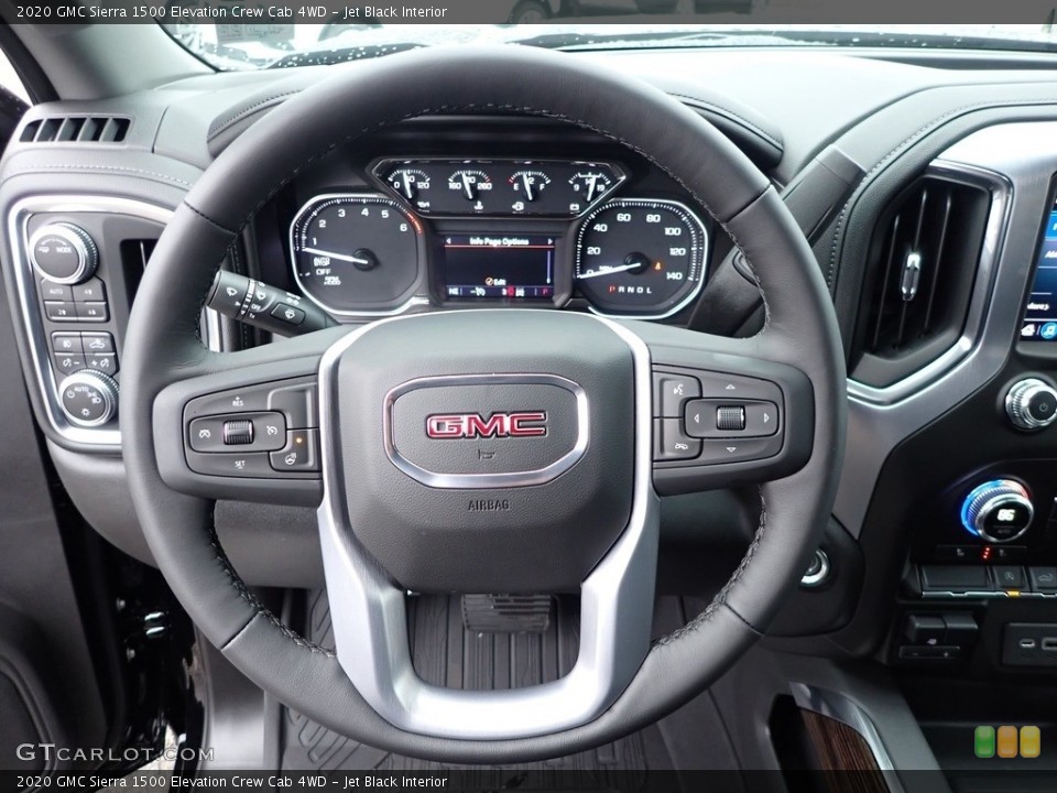 Jet Black Interior Steering Wheel for the 2020 GMC Sierra 1500 Elevation Crew Cab 4WD #136271687