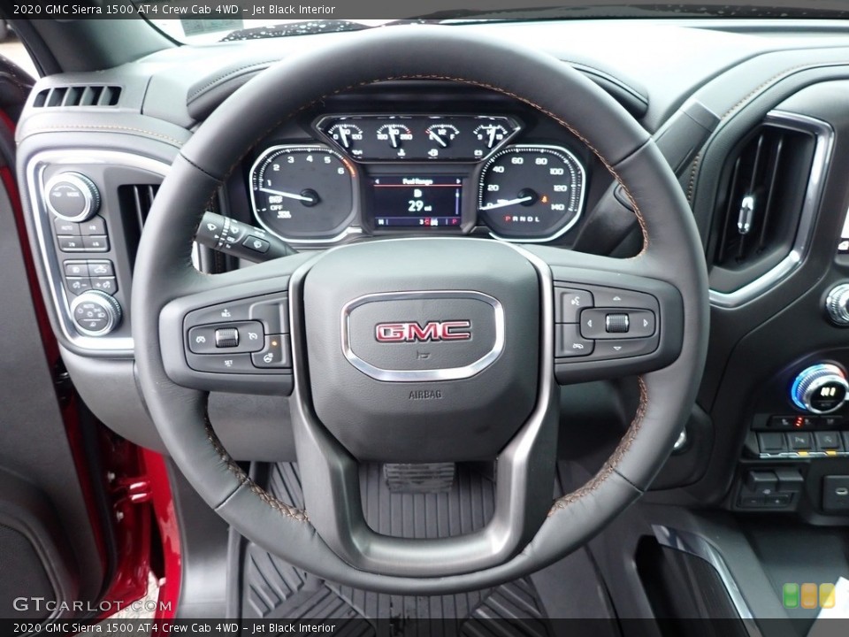Jet Black Interior Steering Wheel for the 2020 GMC Sierra 1500 AT4 Crew Cab 4WD #136273997