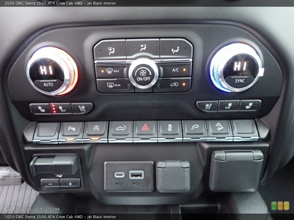 Jet Black Interior Controls for the 2020 GMC Sierra 1500 AT4 Crew Cab 4WD #136274036