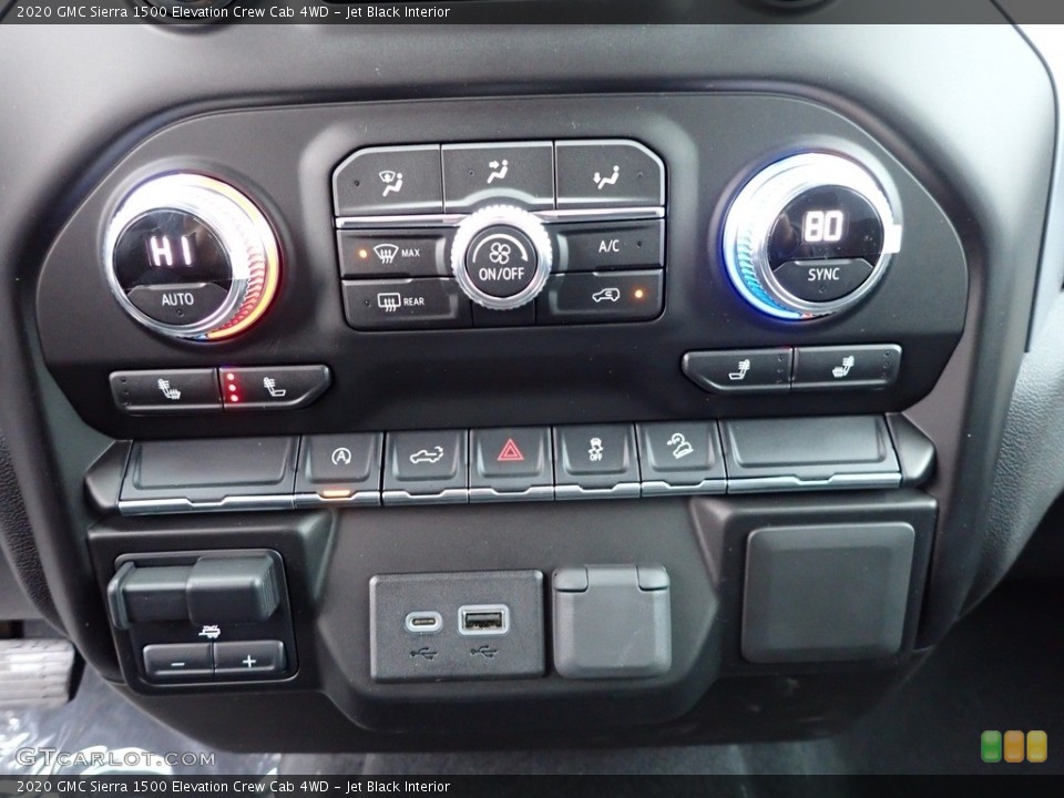 Jet Black Interior Controls for the 2020 GMC Sierra 1500 Elevation Crew Cab 4WD #136275689