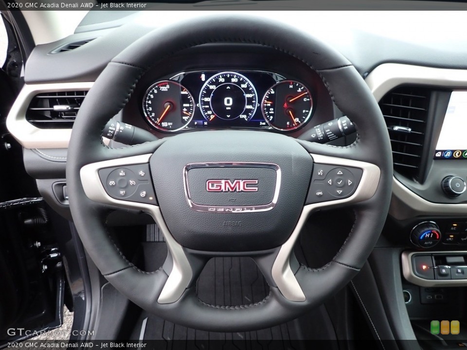 Jet Black Interior Steering Wheel for the 2020 GMC Acadia Denali AWD #136277732