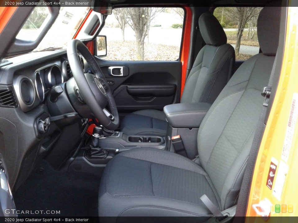 Black Interior Front Seat for the 2020 Jeep Gladiator Sport 4x4 #136283639
