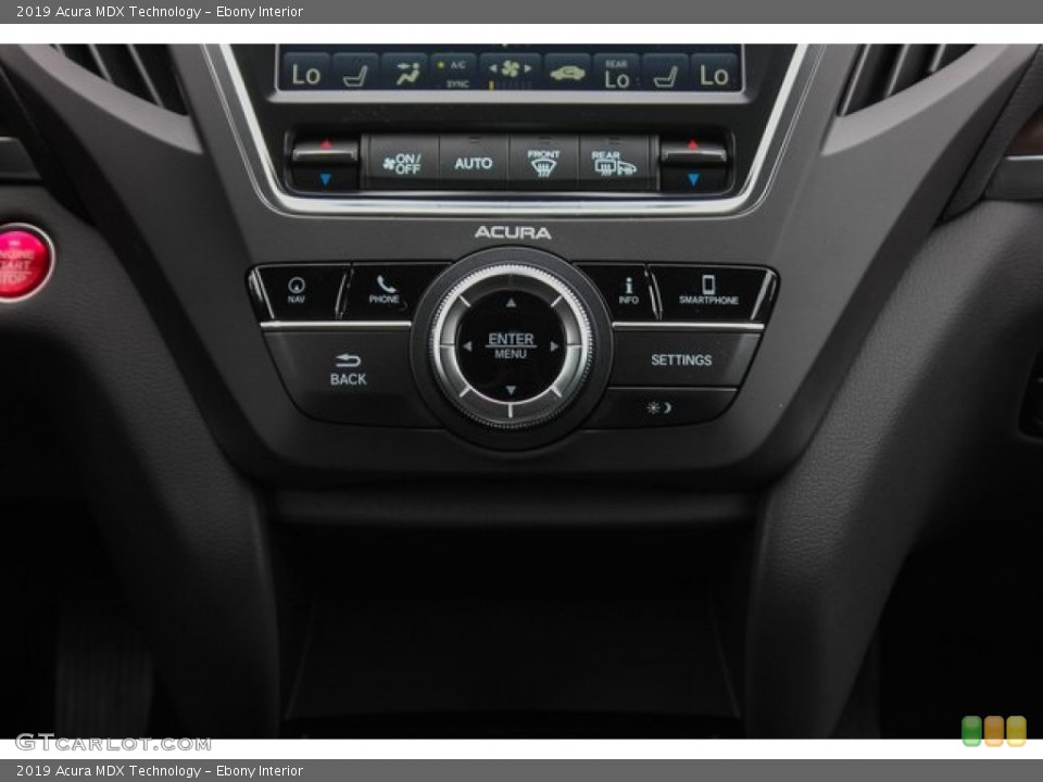 Ebony Interior Controls for the 2019 Acura MDX Technology #136283963